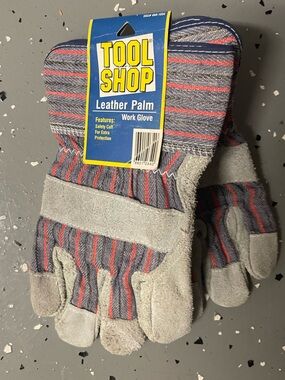 2 pair Leather Palm Work Gloves
